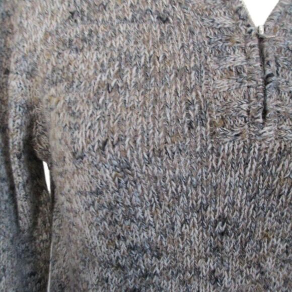 Liz Claiborne Brown Variegated Cotton Blend 1/4 Zip Long Sleeve Sweater Size M - Picture 5 of 12